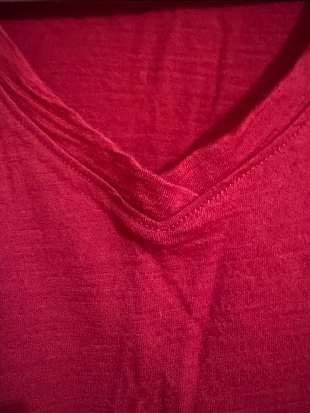 SEGMENTS Women’s Red V-Neck Long Sleeve Wool Baselayer Tee - Picture 3 of 4
